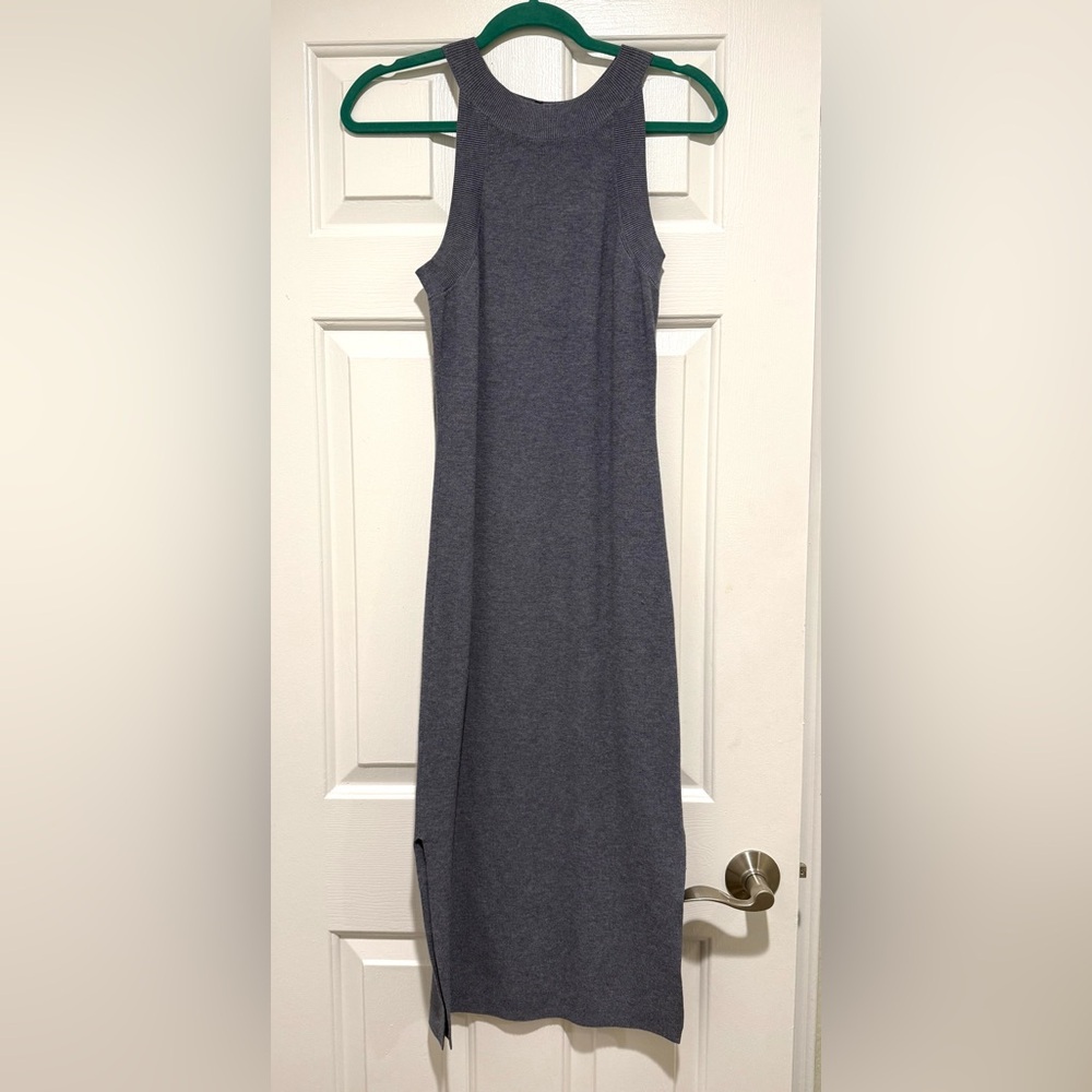 Theory Sleeveless Blue Ribbed Dress - Classic Casual- Size P